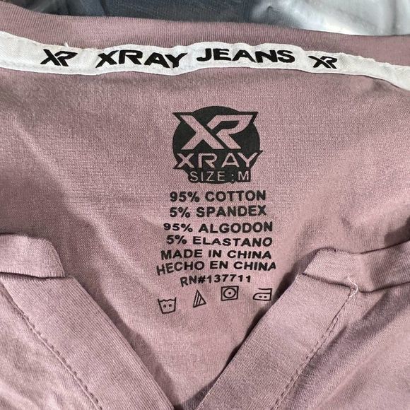 NWT XRAY JEANS Dusty Lavender Purple V Neck Tee‎ (M) - Picture 6 of 8